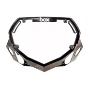 Box Two Number Plate LARGE - CHROME Black