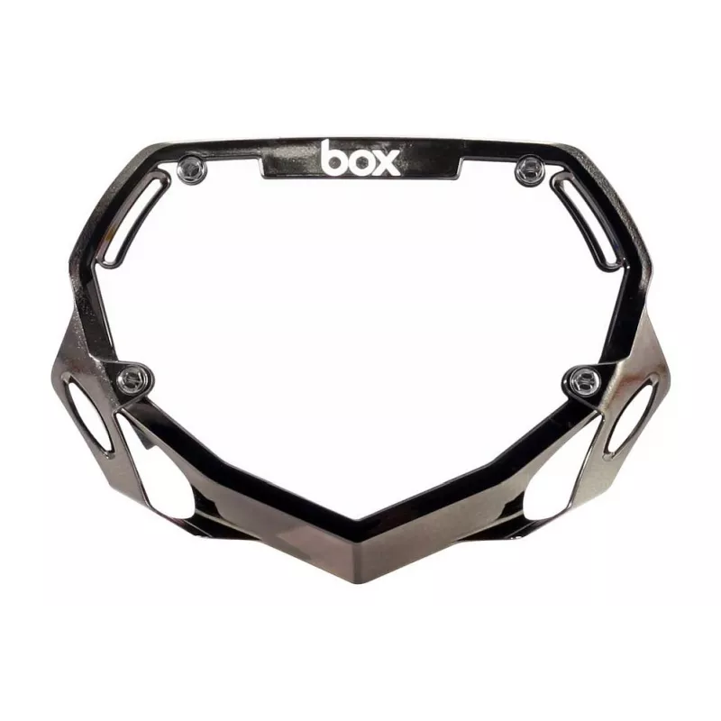 Box Two Number Plate LARGE - CHROME Black