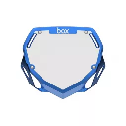 Box Two Number Plate LARGE - CHROME Blue