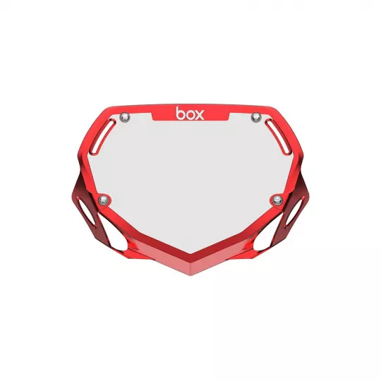 Box Two Number Plate SMALL tabulka na číslo CHROME Red