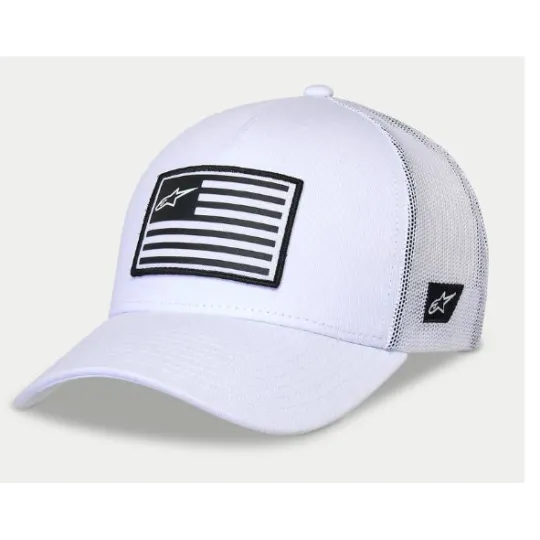 ALPINESTARS FLAG Snapback hat – trucker čepice (bílá) | kasitro.live
