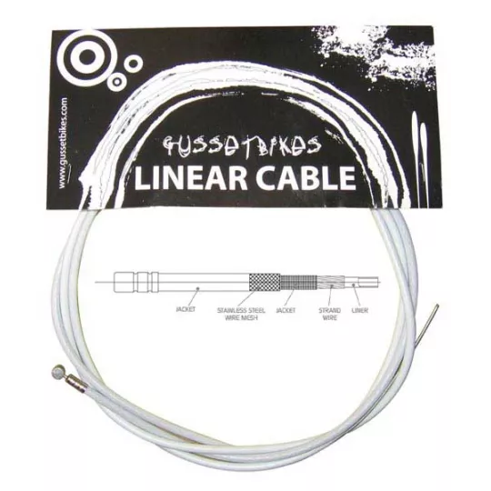 Gusset XL linear cable bílý – Lanka a bovdeny | kasitro.live