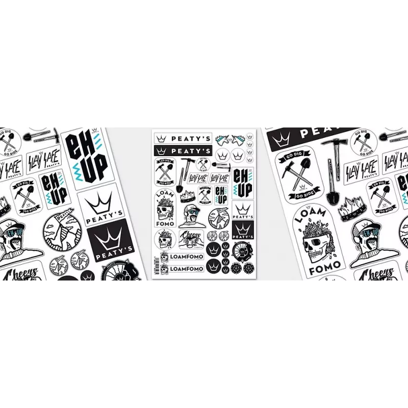 Peaty's Sticker Pack A4 - aršík 40 samolepek | kasitro.live